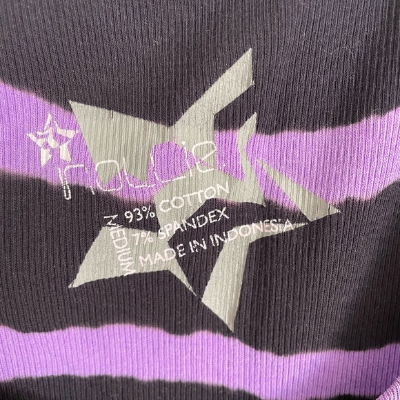 Nollie Purple and Black Striped Tank Top M - Picture 2 of 4